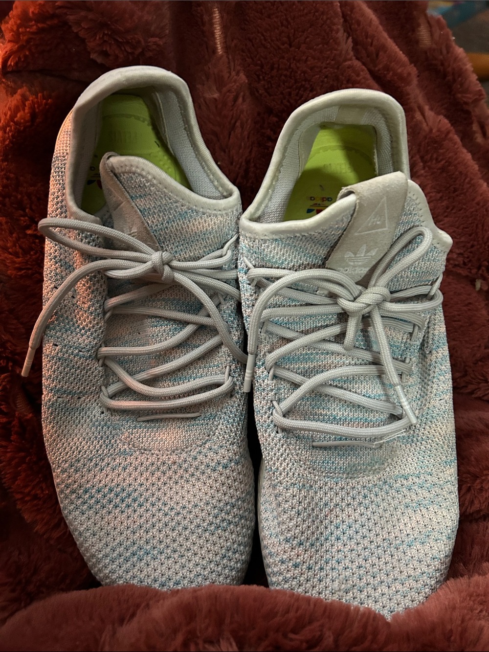 adidas Pale Blue Knit Running Shoes